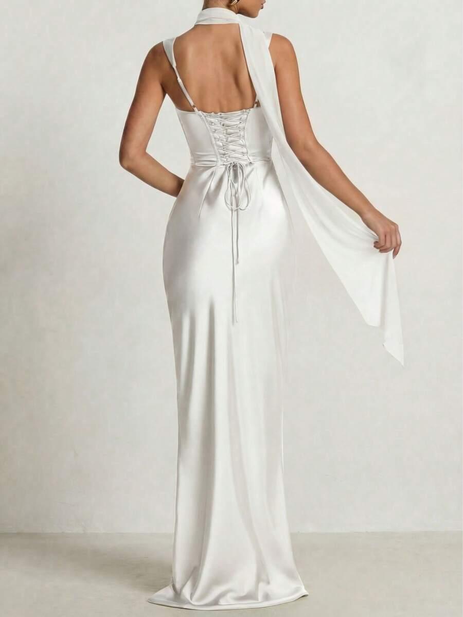 SHEIN BIAŁA MAXI SUKIENKA S06__XS