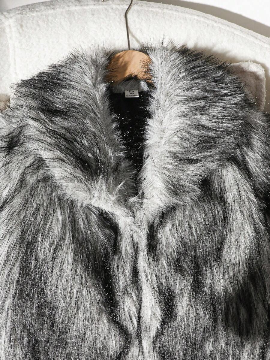 SHEIN SZARE SZTUCZNE FUTRO W01__146-152CM
