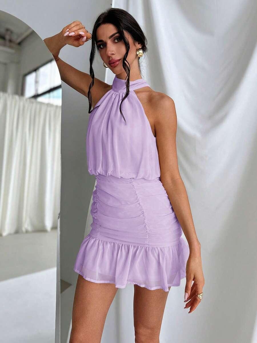 SHEIN FIOLETOWA MINI SUKIENKA S06__M