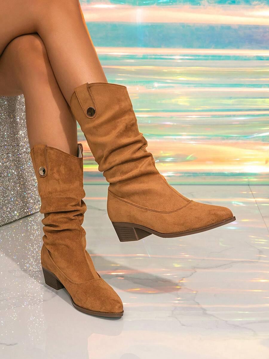 SHEIN BRĄZOWE KOZAKI OBCAS W01__39