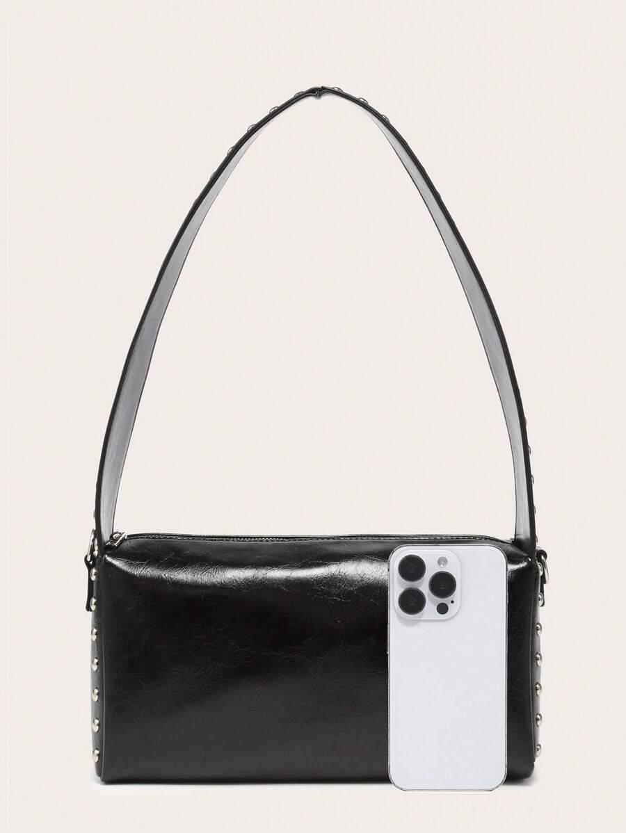SHEIN CZARNA TOREBKA IMITACJA SKÓRY S07__27X18CM