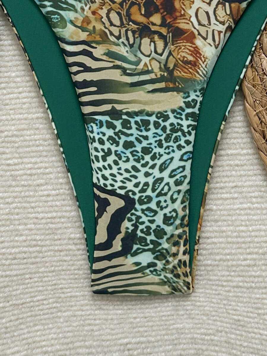 SHEIN DÓŁ OD BIKINI ANIMAL PRINT S09__L