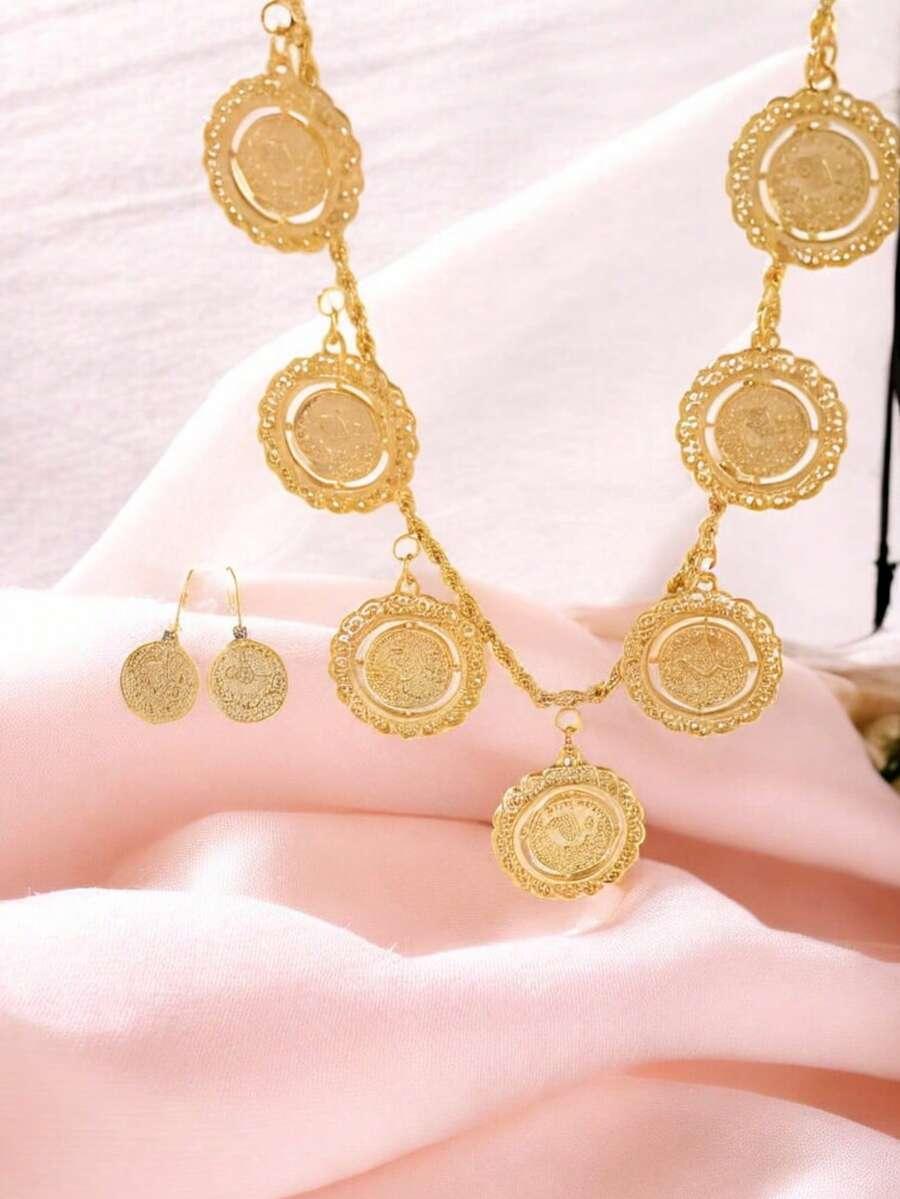 SHEIN ZŁOTY NASZYJNIK ZDOBIENIE S07__