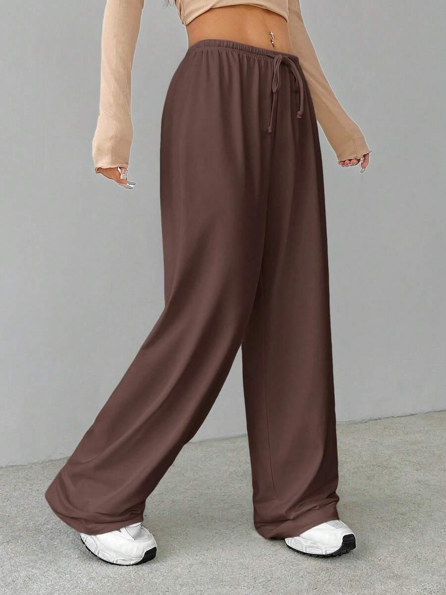 SHEIN BRĄZOWE SPODNIE PROSTA NOGAWKA S06__XL