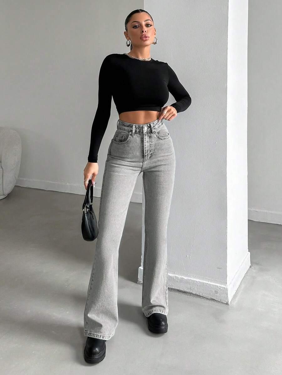 SHEIN SPODNIE JEANS WYSOKI STAN S06__34