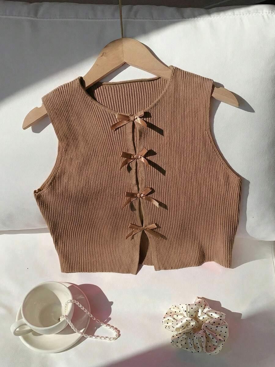 COMFORTCANA BRĄZOWY TOP KOKARDA S09__S