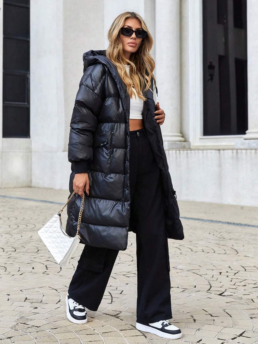 SHEIN CZARNA PIKOWANA KURTKA W01__M