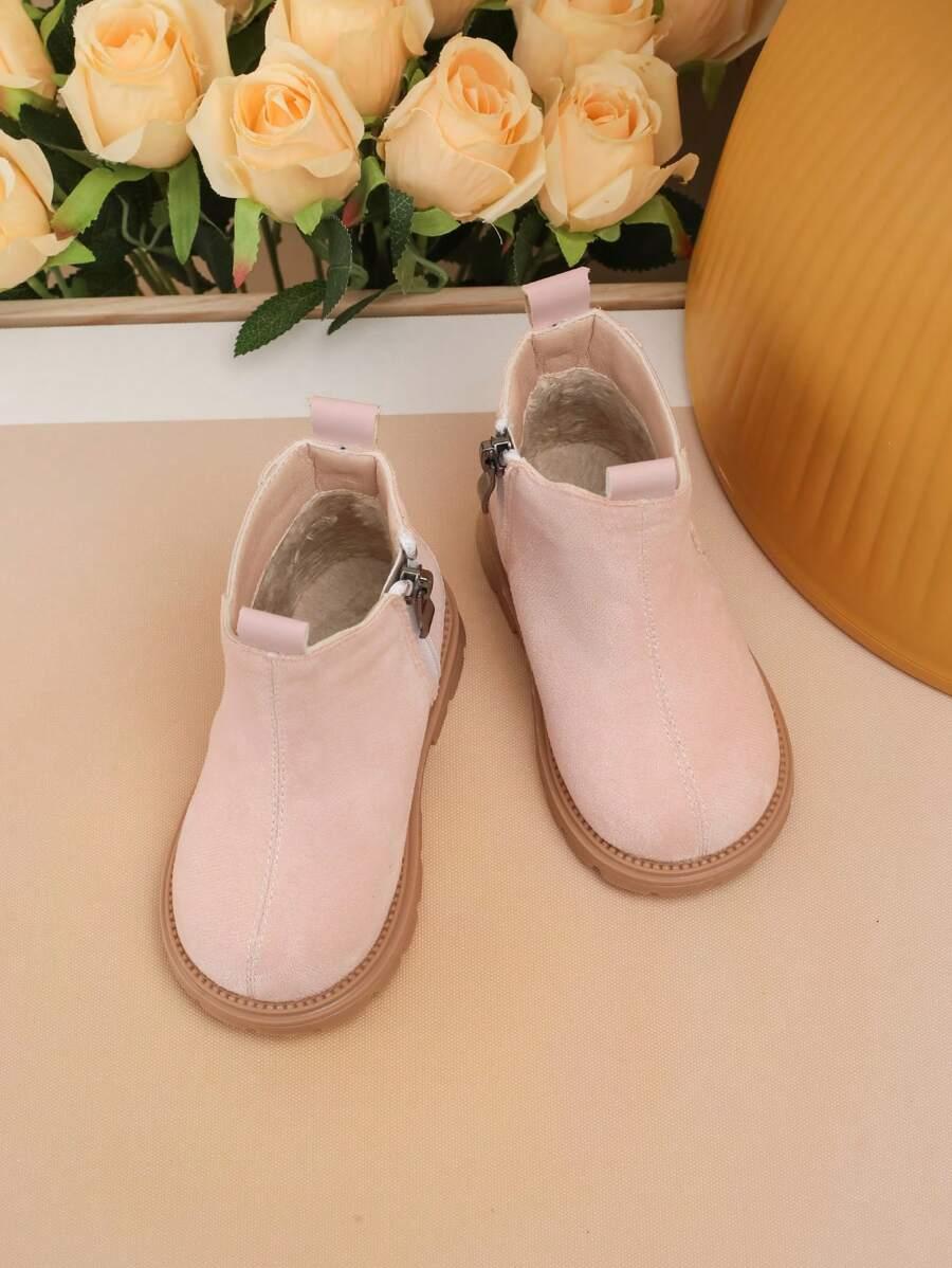SHEIN RÓŻOWE BOTKI IMITACJA ZAMSZU W01__22
