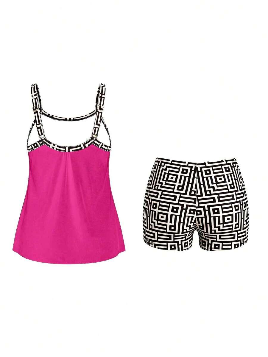 SHEIN DWUCZĘŚCIOWY STRÓJ KĄPIELOWY BLUZKA SPODENKI S09__48