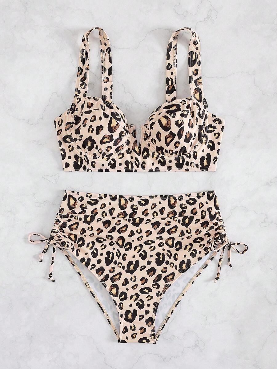 SHEIN DWUCZĘŚCIOWY STRÓJ KĄPIELOWY ANIMAL PRINT S09__XL