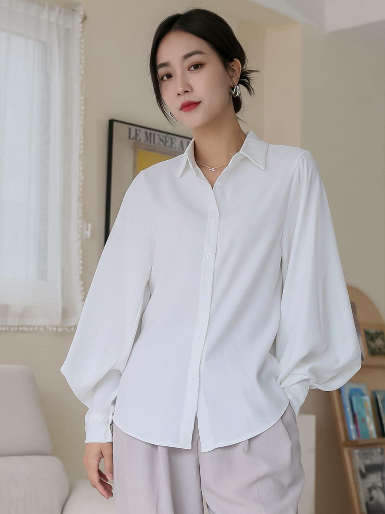 SHEIN BIAŁA KOSZULA DŁUGI RĘKAW S06__XS