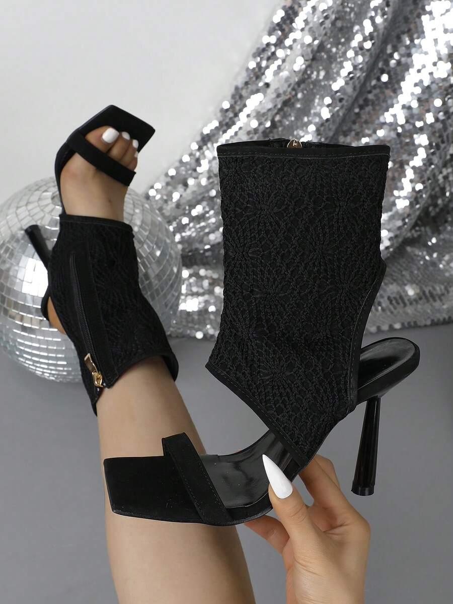 SHEIN CZARNE SANDAŁY ZAMEK S06__44