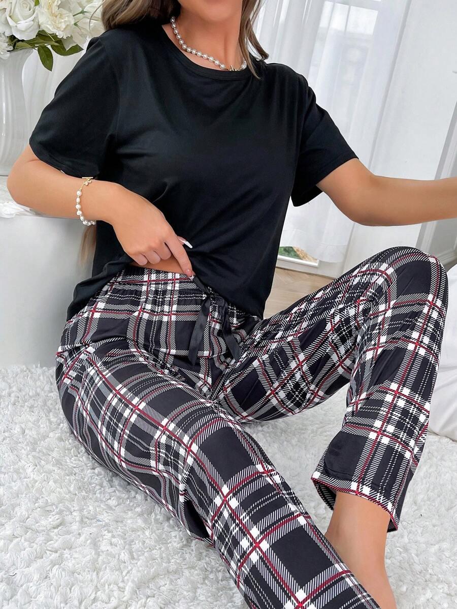 SHEIN BLUZKA SPODNIE KOMPLET PIŻAMA S06__XS
