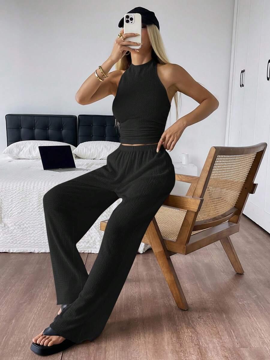 SHEIN CZARNY TOP ODKRYTE PLECY S06__XS