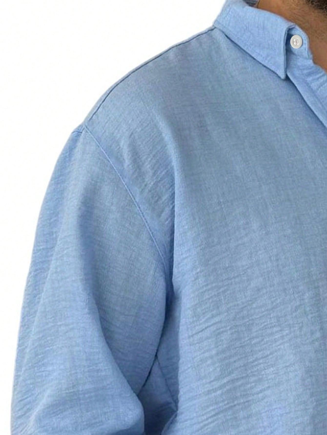 SHEIN NIEBIESKA KOSZULA DŁUGI RĘKAW PK01__XXL