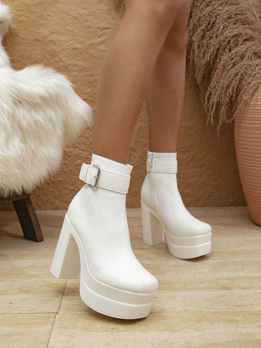 SHEIN BIAŁE BOTKI NA OBCASIE PLATFORMA W01__36