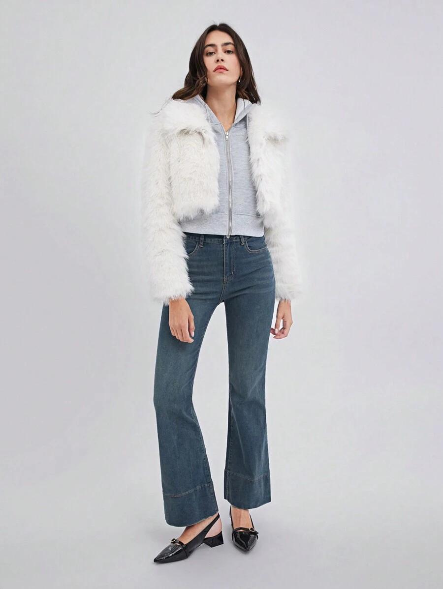 SHEIN BIAŁE SZTUCZNE FUTRO W01__M
