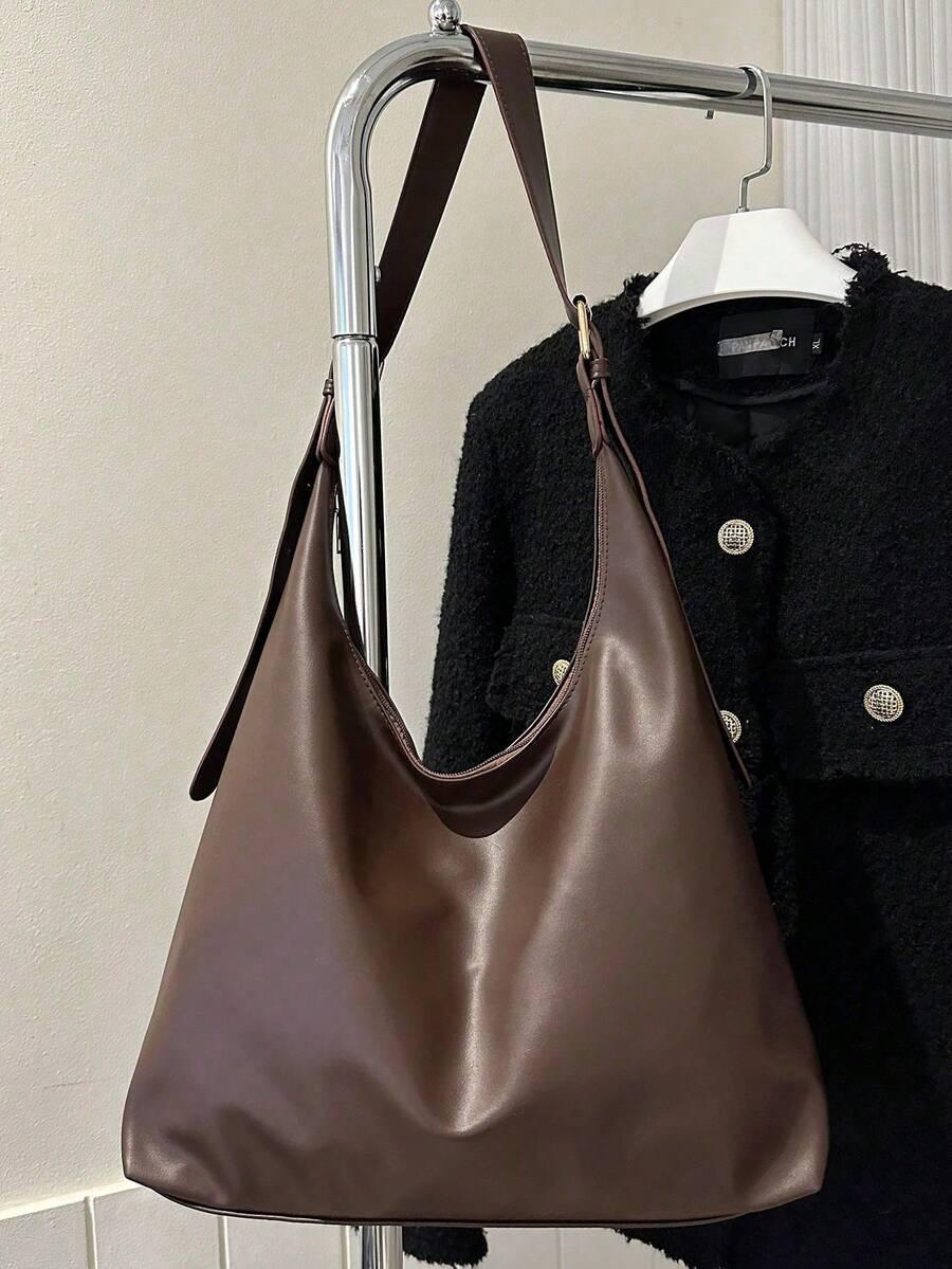 SHEIN BRĄZOWA TOREBKA IMITACJA SKÓRY S07__33X12,5X26