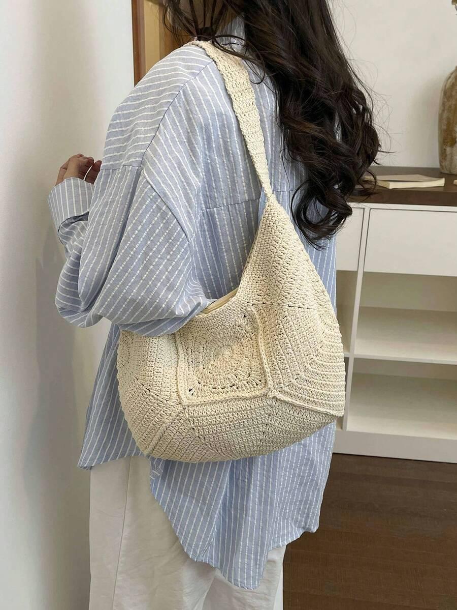 SHEIN BEŻOWA TORBA NA RAMIĘ S07__33X36CM