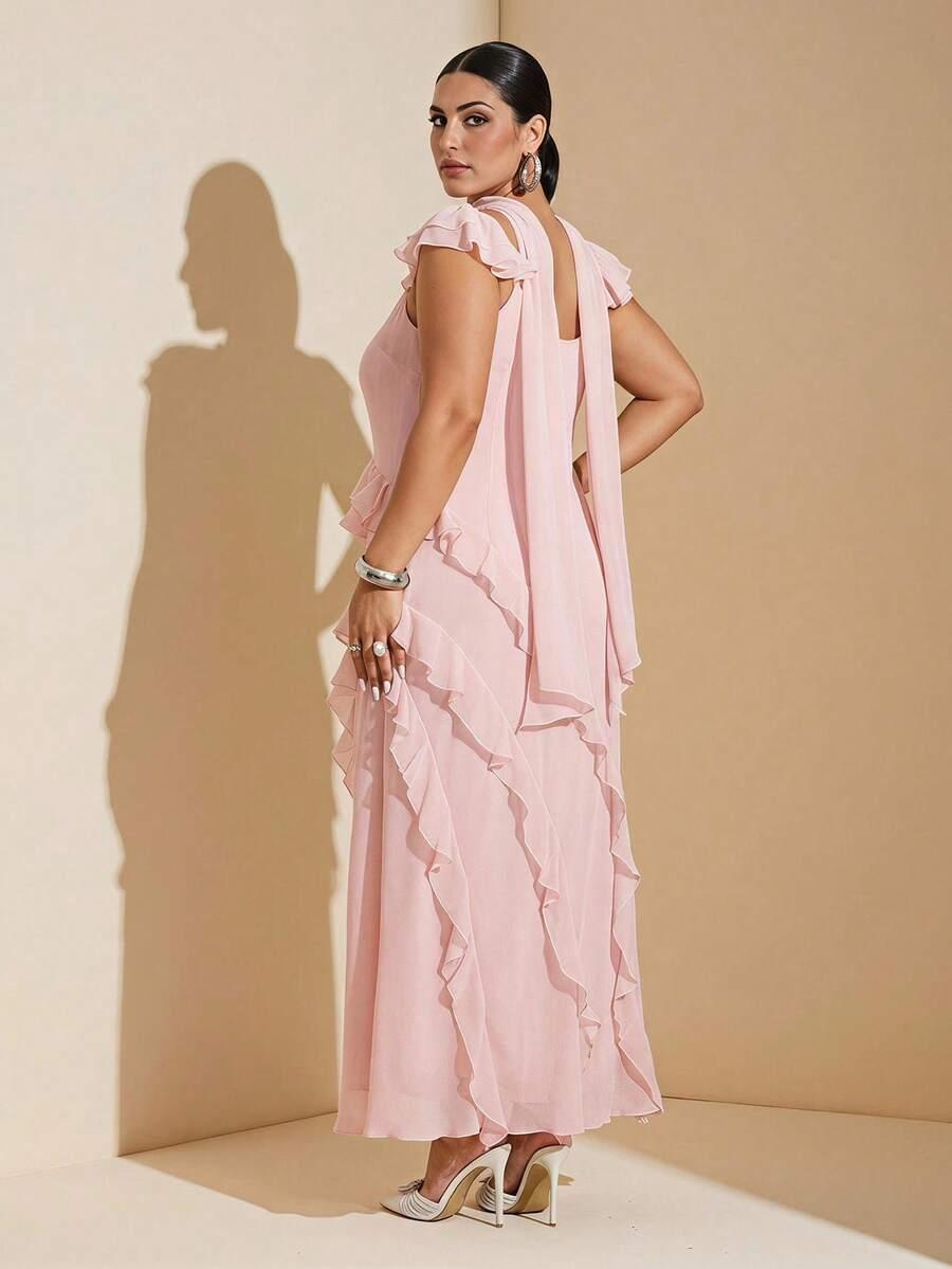 SHEIN RÓŻOWA MAXI SUKIENKA S09__XXL