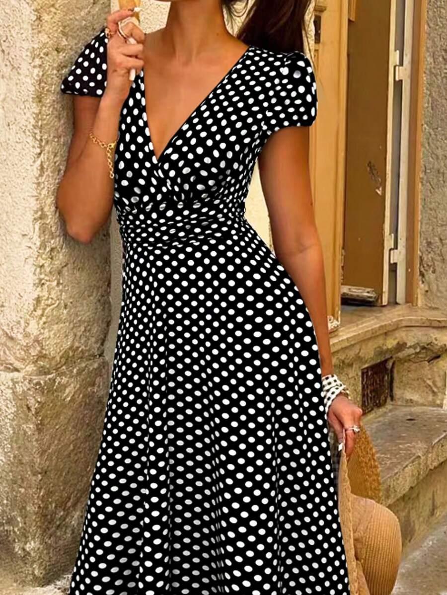 SHEIN MAXI SUKIENKA GROSZKI S06__S