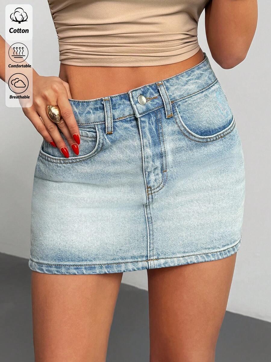 SHEIN JEANSOWA MINI SPÓDNICA S06__M