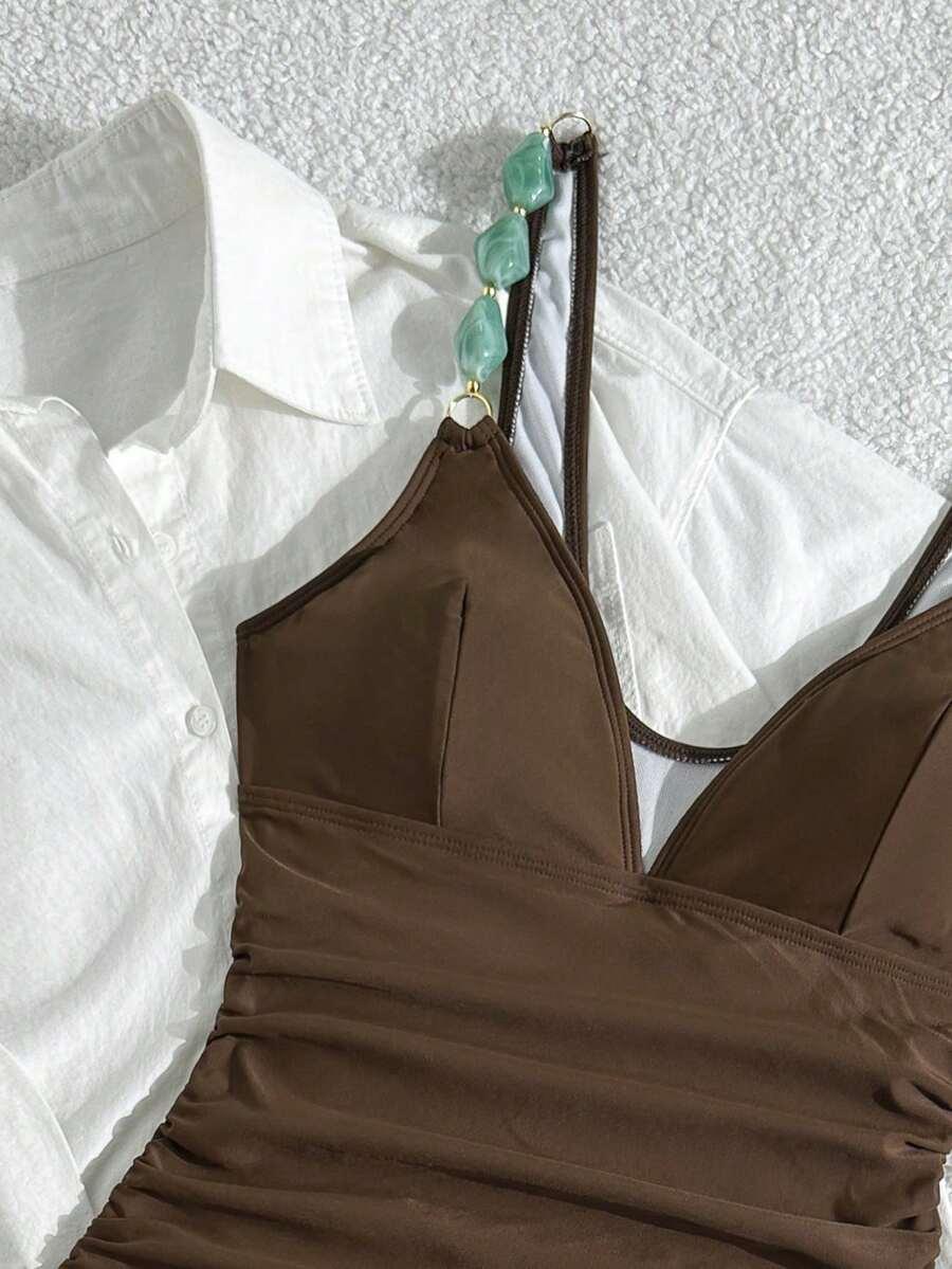 SHEIN JEDNOCZĘŚCIOWY STRÓJ KĄPIELOWY S09__M