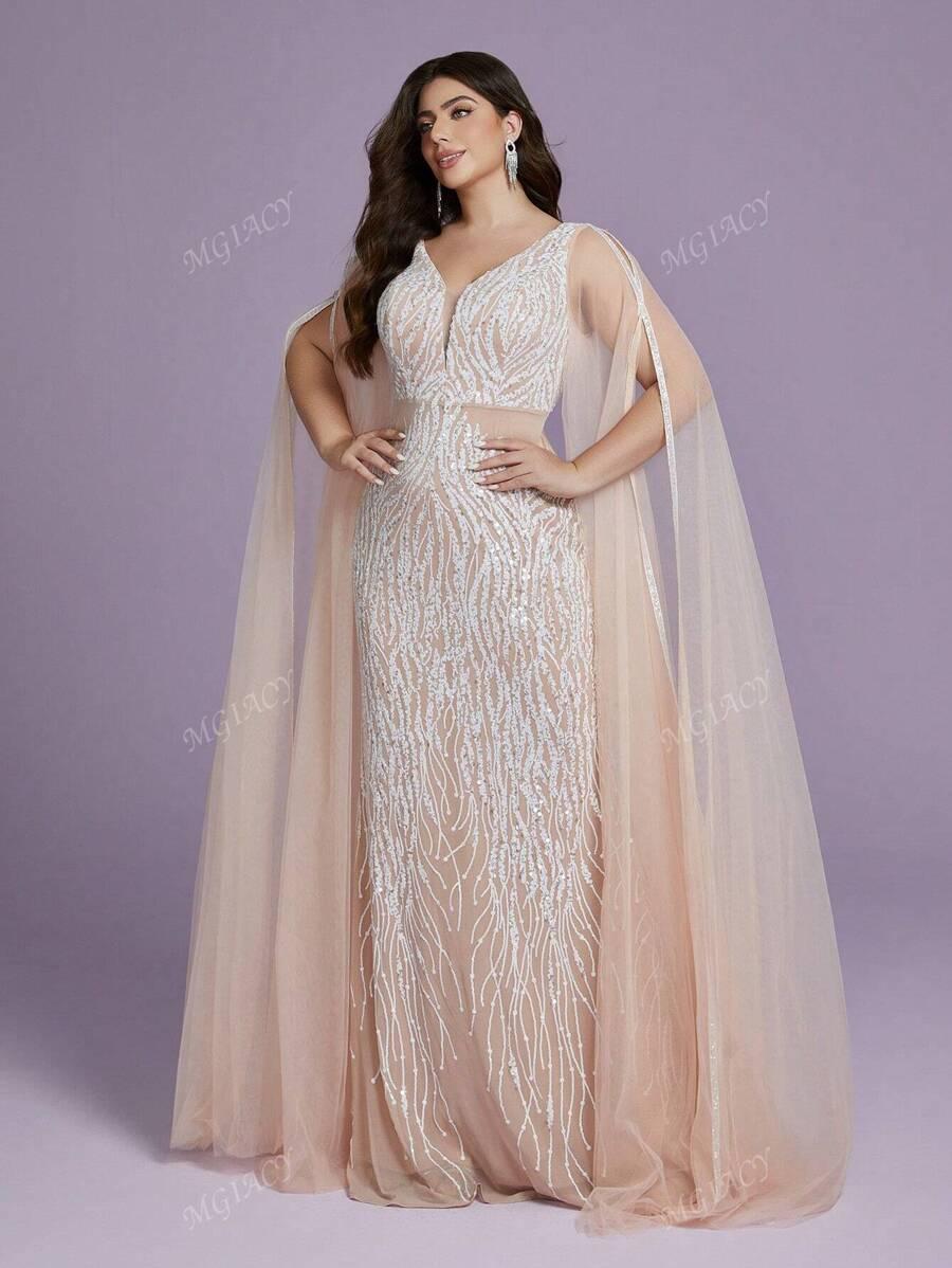 SHEIN BEŻOWA SUKIENKA MAXI ZDOBIENIE S06__52