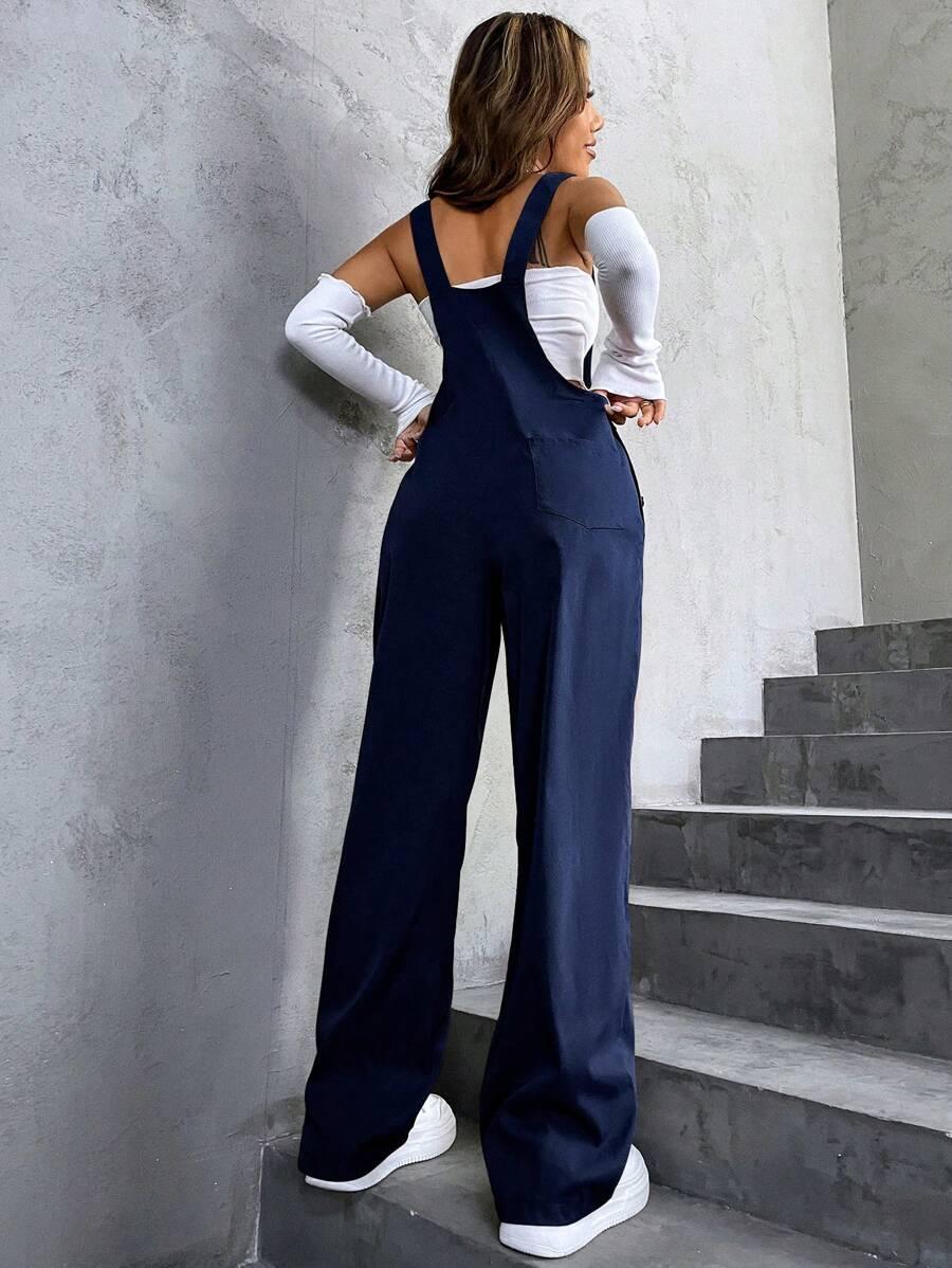 SHEIN GRANATOWE SPODNIE OGRODNICZKI S06__M