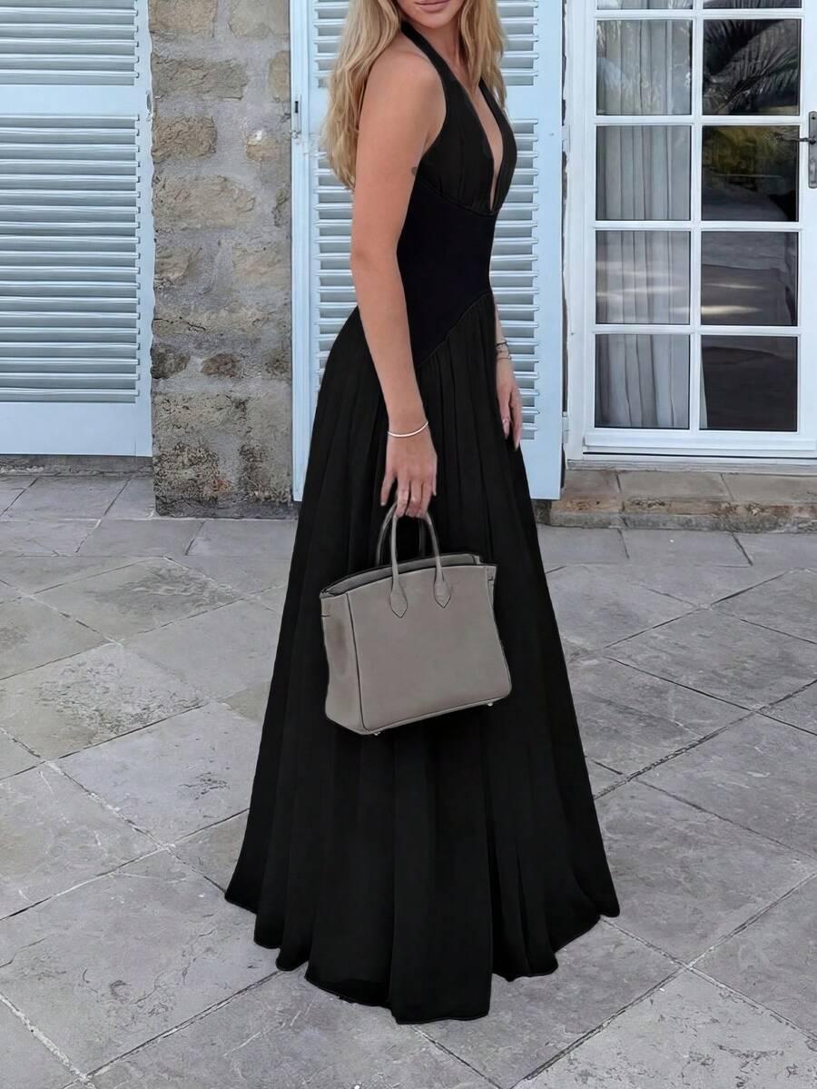 SHEIN CZARNA MAXI SUKIENKA S06__M