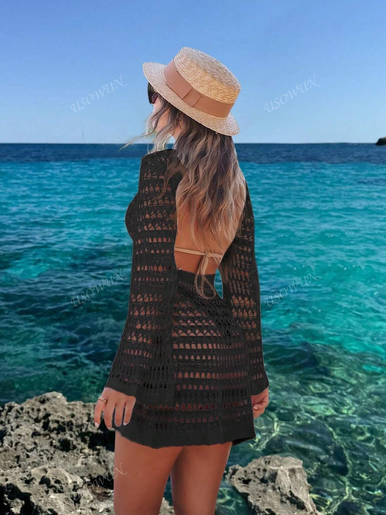 SHEIN CZARNA NARZUTKA PLAŻOWA S06__M