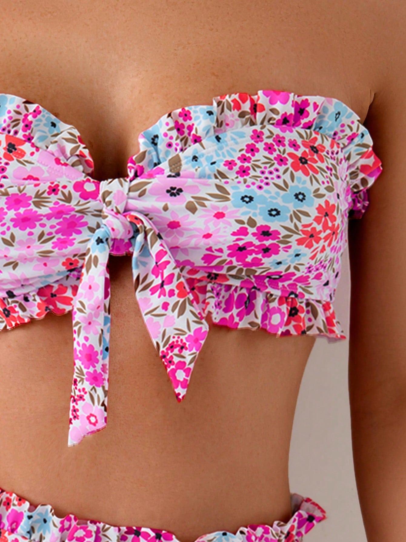 SHEIN DWUCZĘŚCIOWY STRÓJ KĄPIELOWY S09__L