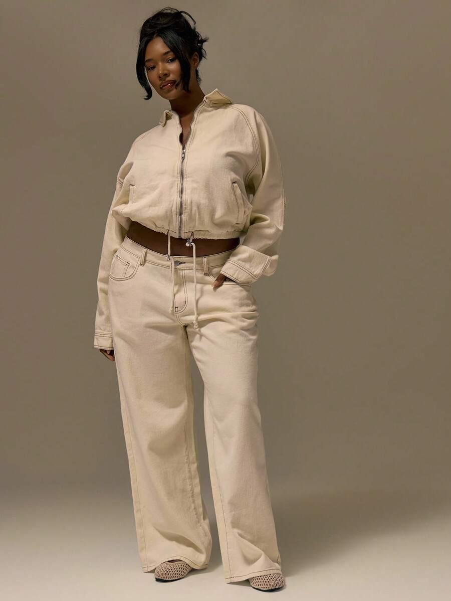 MUSERA BEŻOWE JEANSY KIESZENIE S06__50