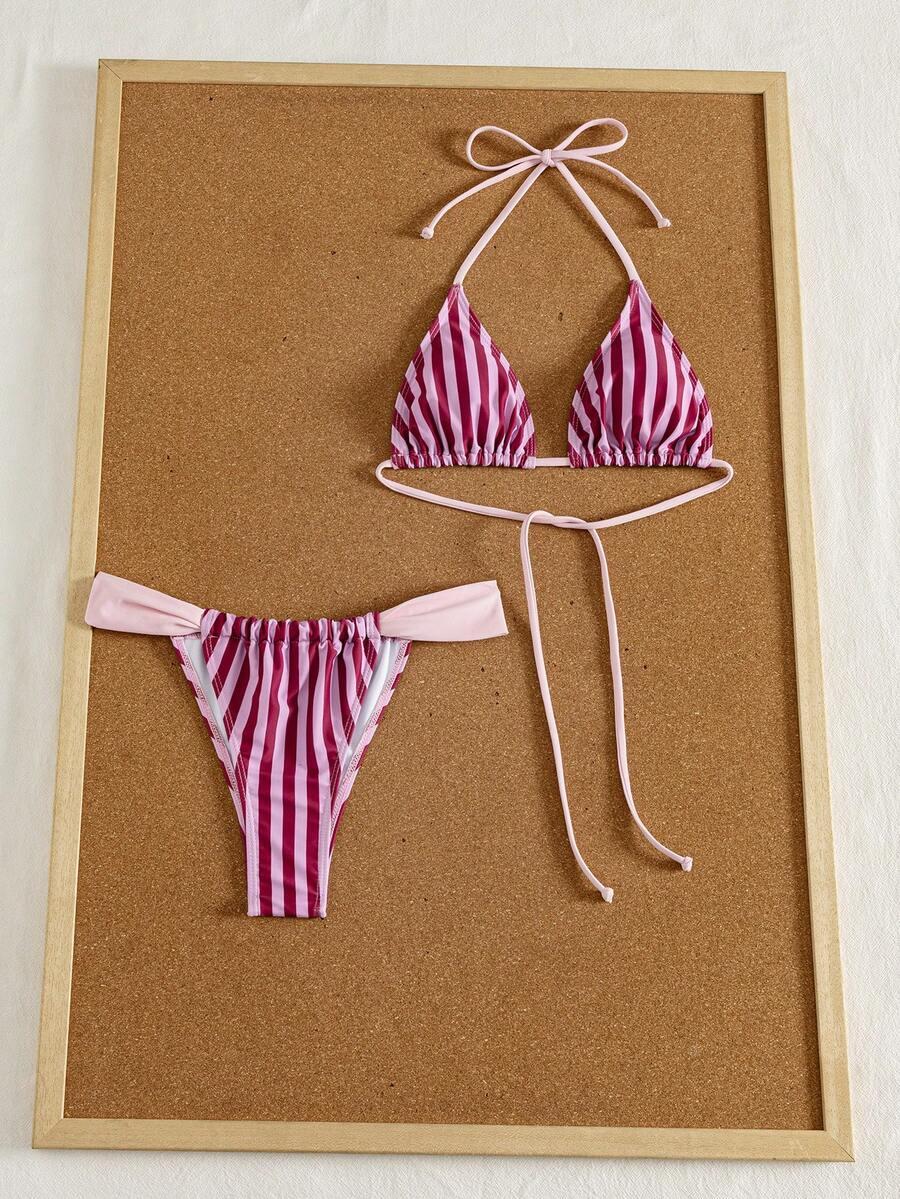 SHEIN DWUCZĘŚCIOWY STRÓJ KĄPIELOWY PASKI S09__S