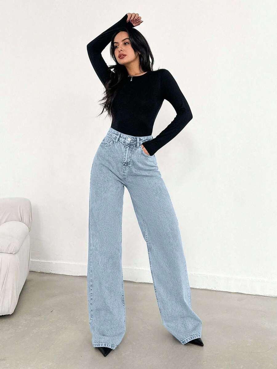 EURMUSE SPODNIE JEANS PROSTE NOGAWKI S06__M