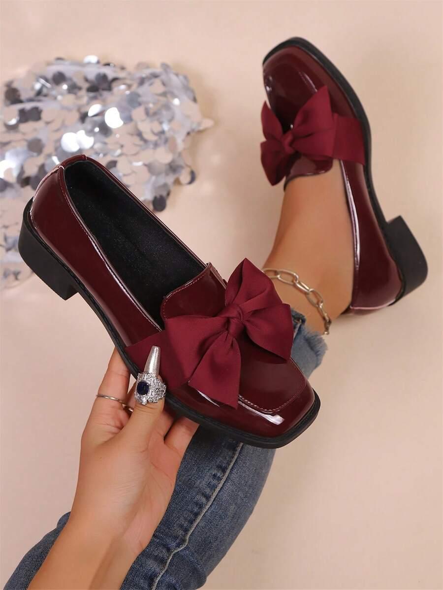 SHEIN BORDOWE MOKASYNY KOKARDA S06__39