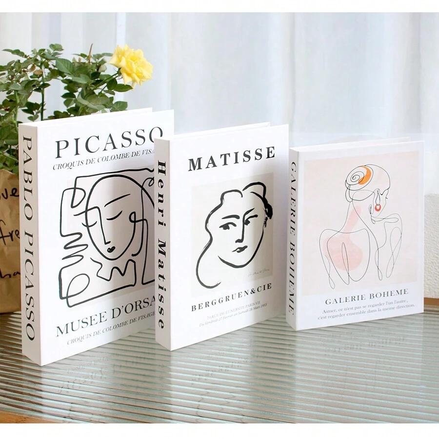 SHEIN FAŁSZYWE KSIĄŻKI DEKORACYJNE 3-PACK S07__