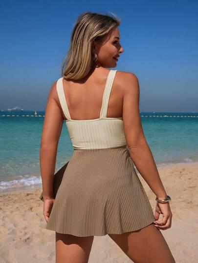 SHEIN DWUCZĘŚCIOWY STRÓJ KĄPIELOWY S09__L