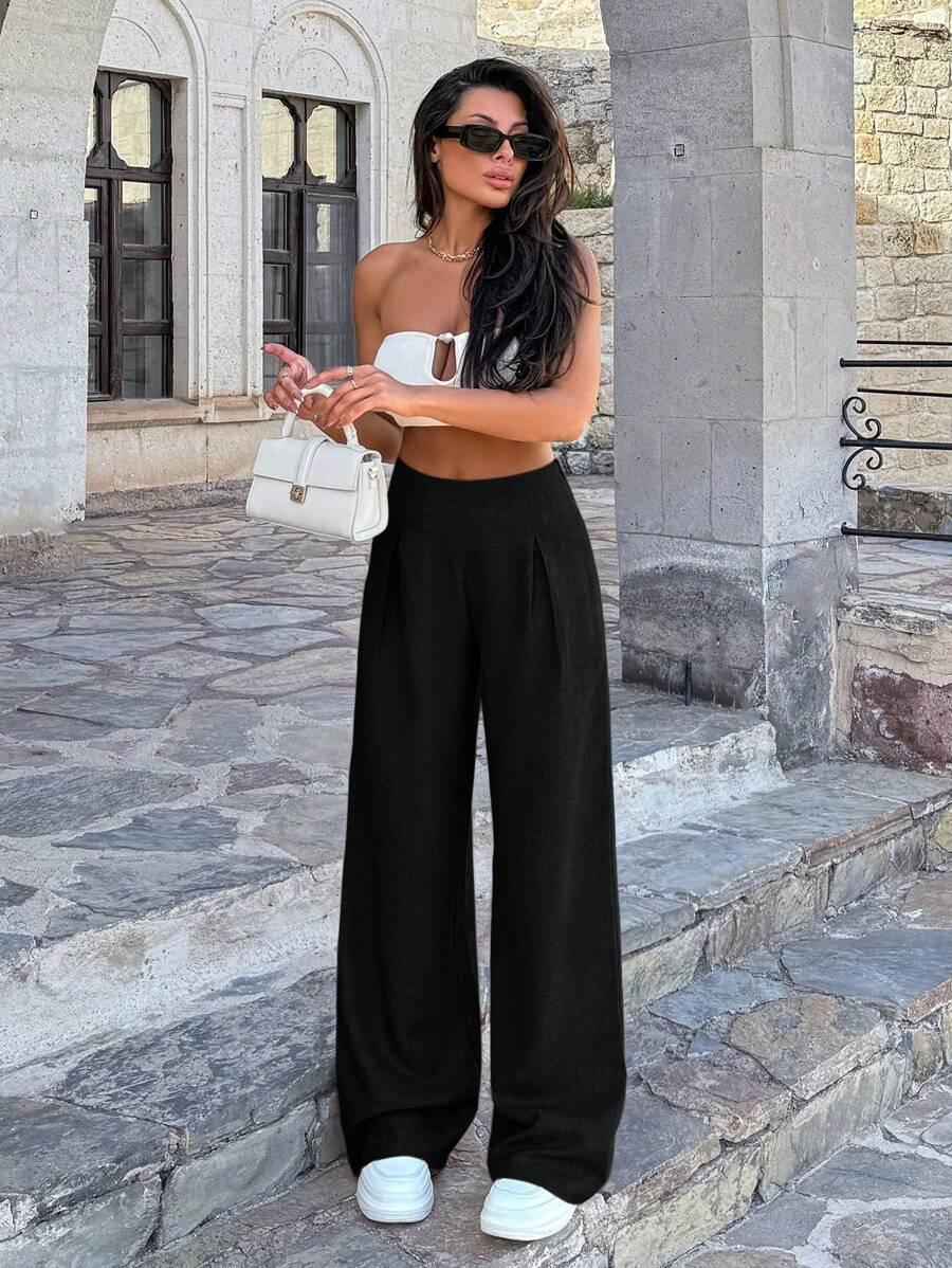 SHEIN CZARNE SPODNIE CASUAL S06__XL