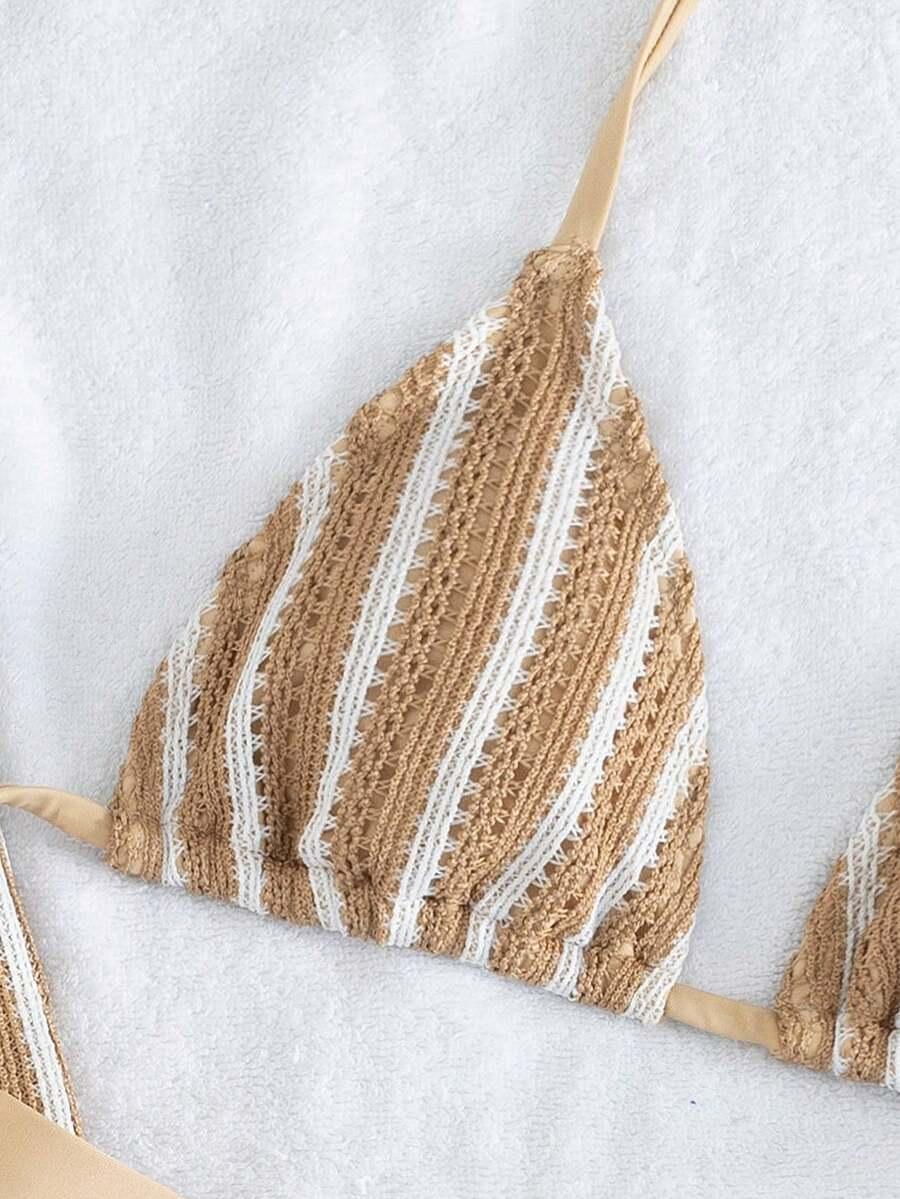 SHEIN DWUCZĘŚCIOWY STRÓJ KĄPIELOWY SPODNIE PASKI KOMPLET S09__M