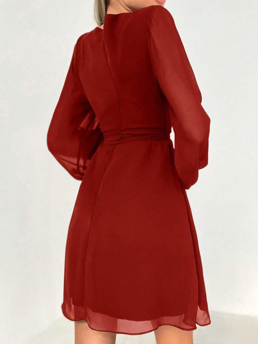 SHEIN POMARAŃCZOWA SUKIENKA PRZED KOLANO S06__S
