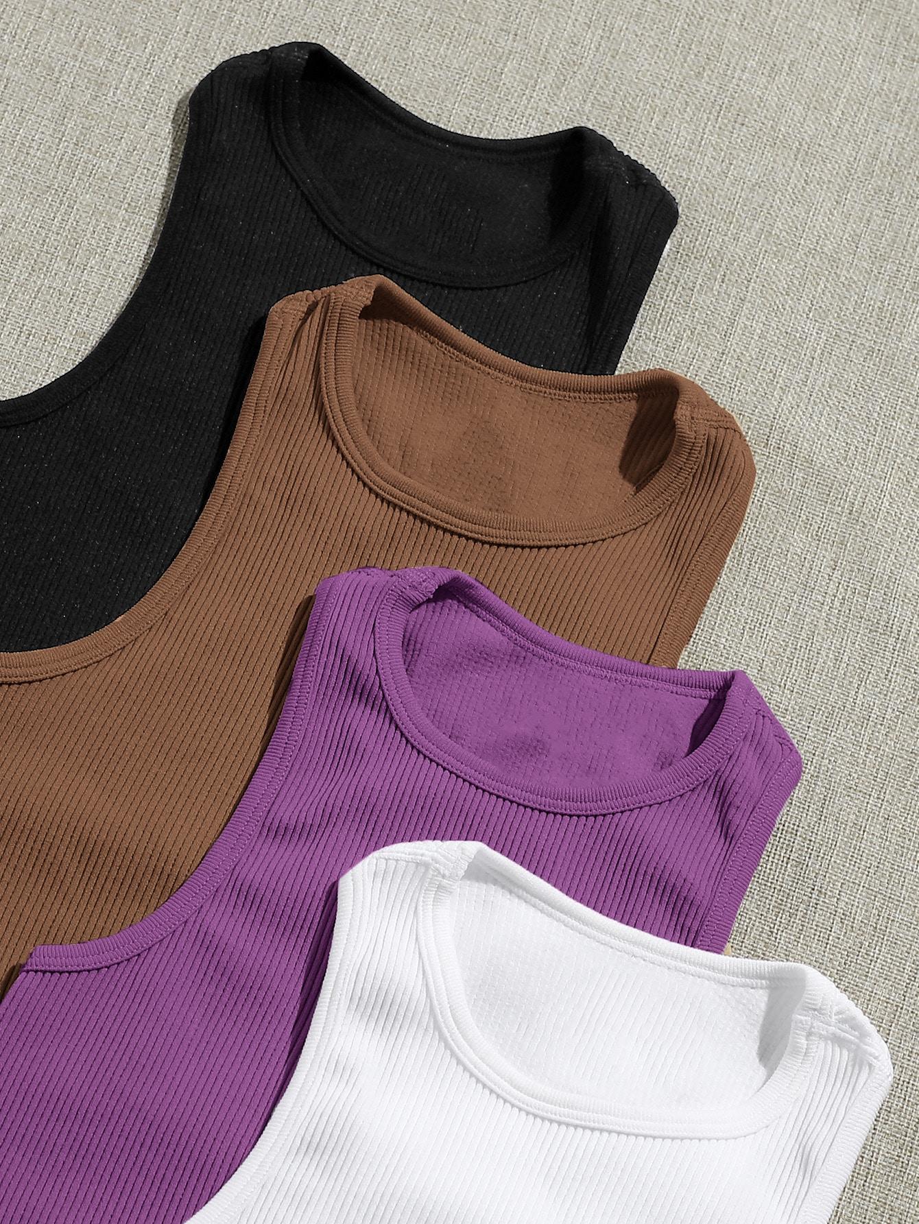 SHEIN TOP BEZ RĘKAWÓW PRĄŻKI 4 PACK PK01__S