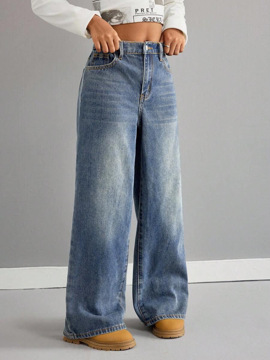 SHEIN NIEBIESKIE SPODNIE JEANS S06__134/140