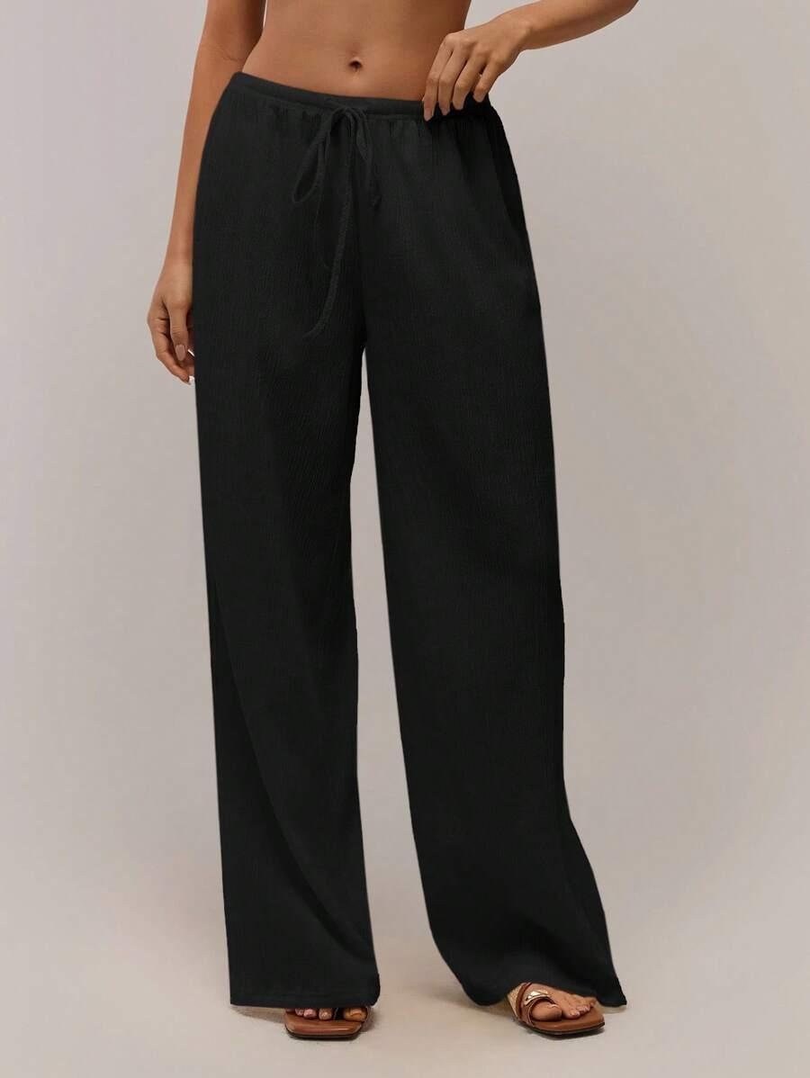 SHEIN CZARNE SPODNIE CASUAL S06__L