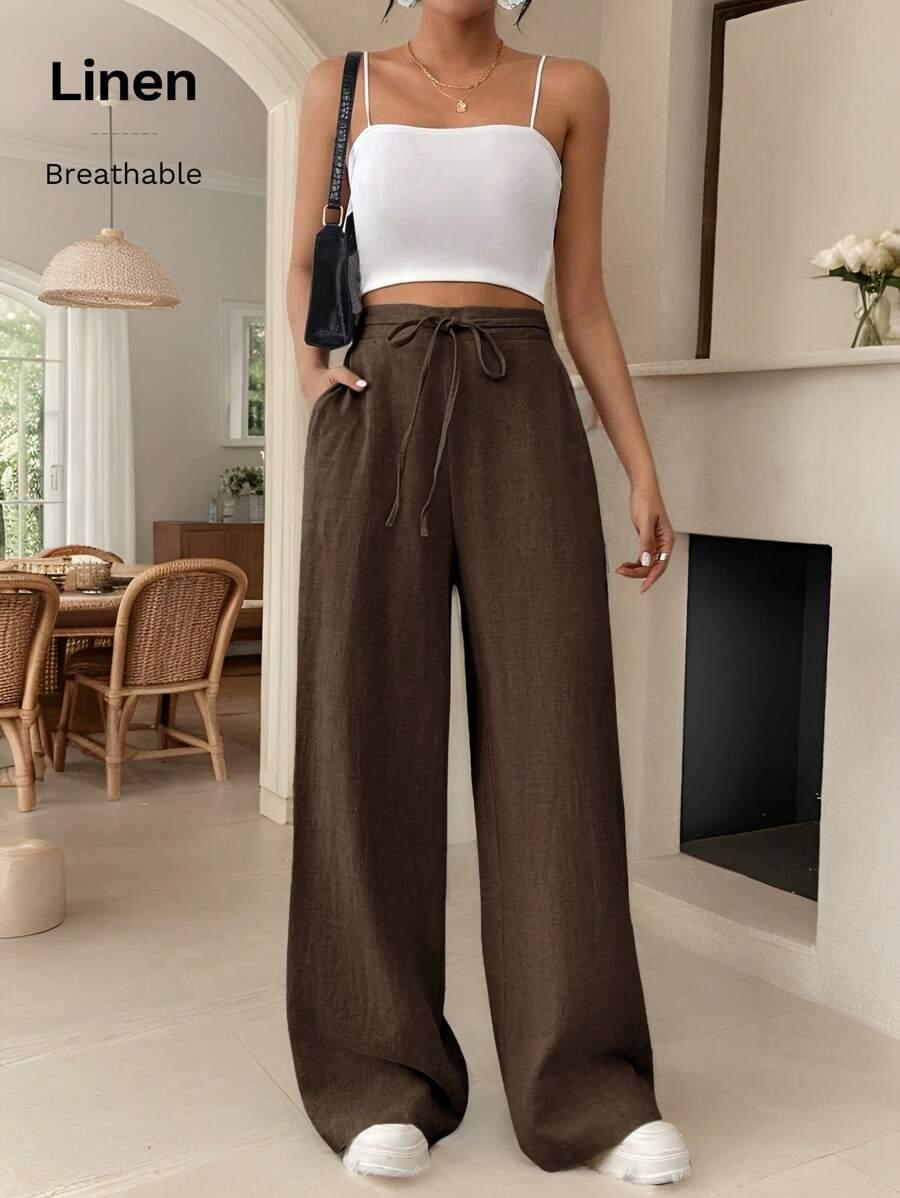 SHEIN BRĄZOWE SPODNIE CASUAL S06__XS