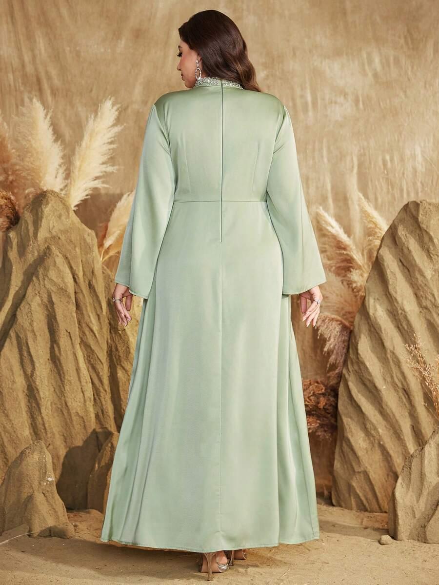 SHEIN ZIELONA SUKIENKA MAXI ZDOBIENIA S06__46