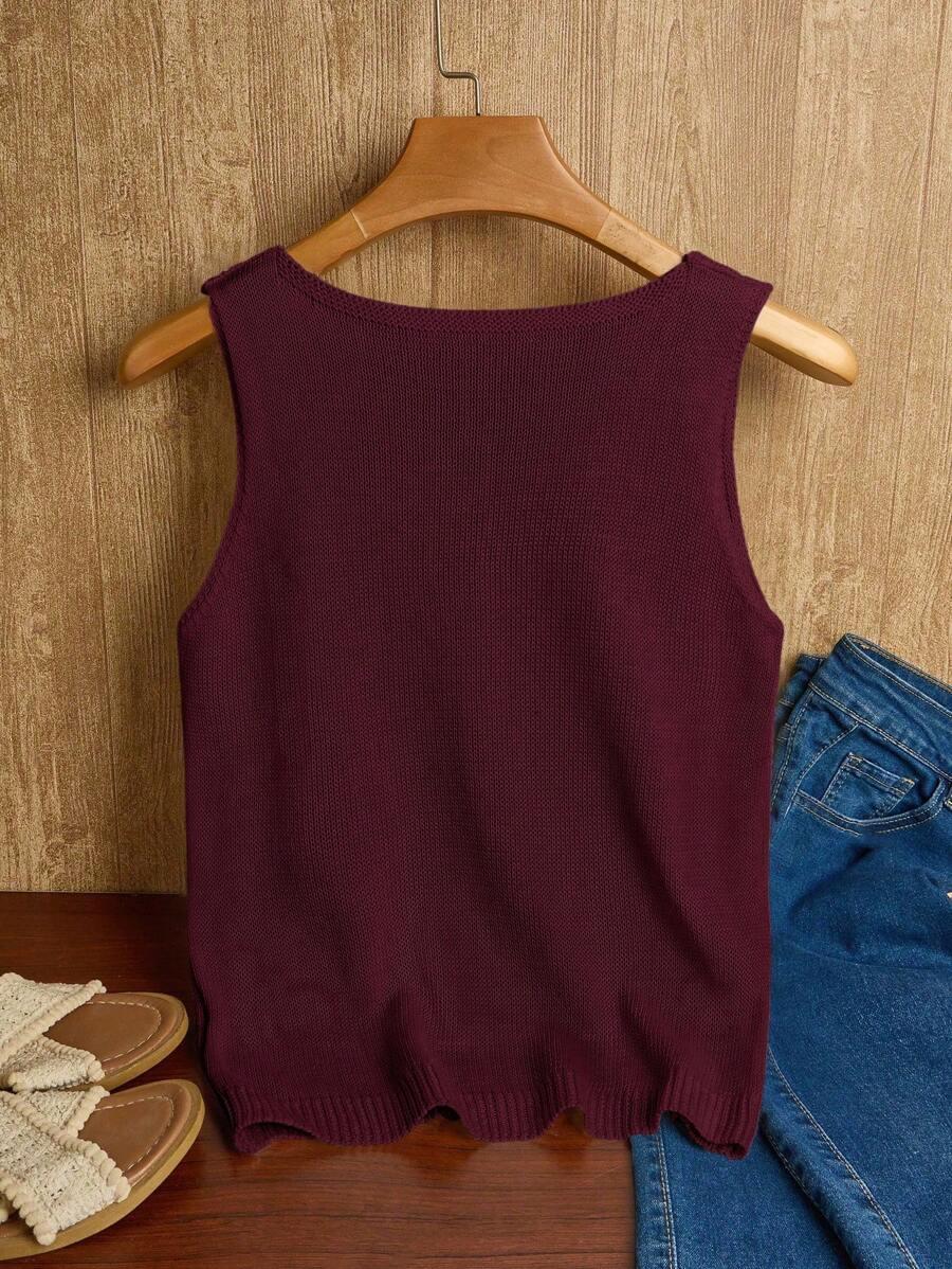 SHEIN AŻUROWY DZIANINOWY TOP