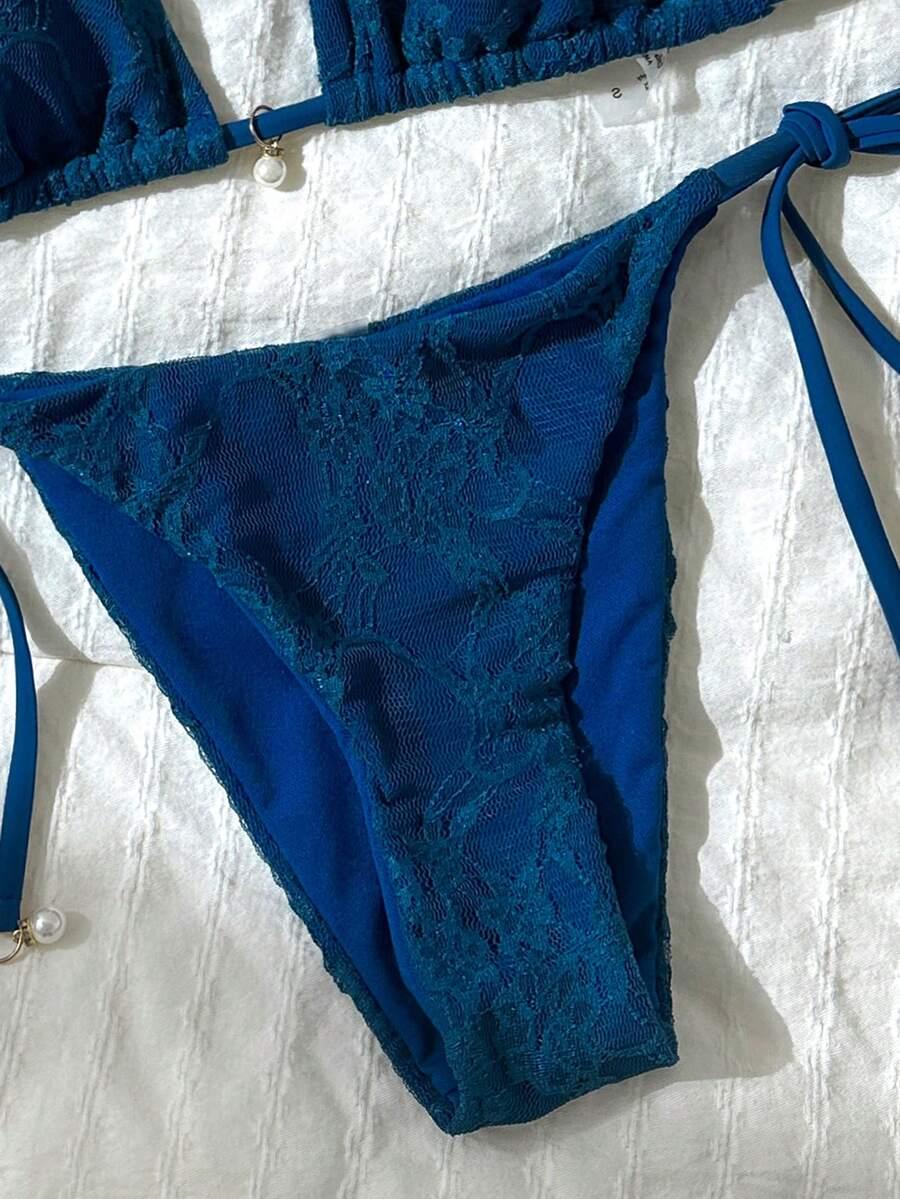 SHEIN DWUCZĘŚCIOWY STRÓJ KĄPIELOWY KORONKA S09__XS