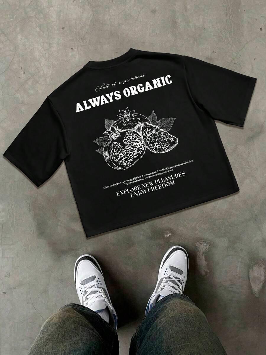 MANFINITY CZARNY T-SHIRT PRINT S09__XXL