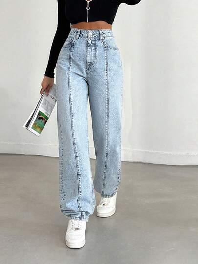 SHEIN PROSTE SPODNIE JEANS S06__S